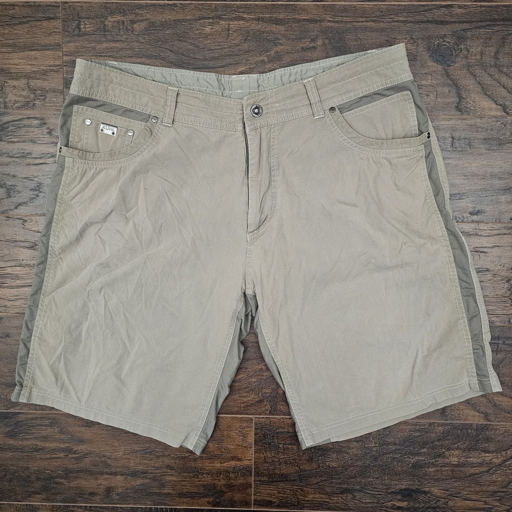 Kuhl Shorts Mens 40 Tan Radikl Gusseted Stretch Hiking Outdoors Gorpcore 11"